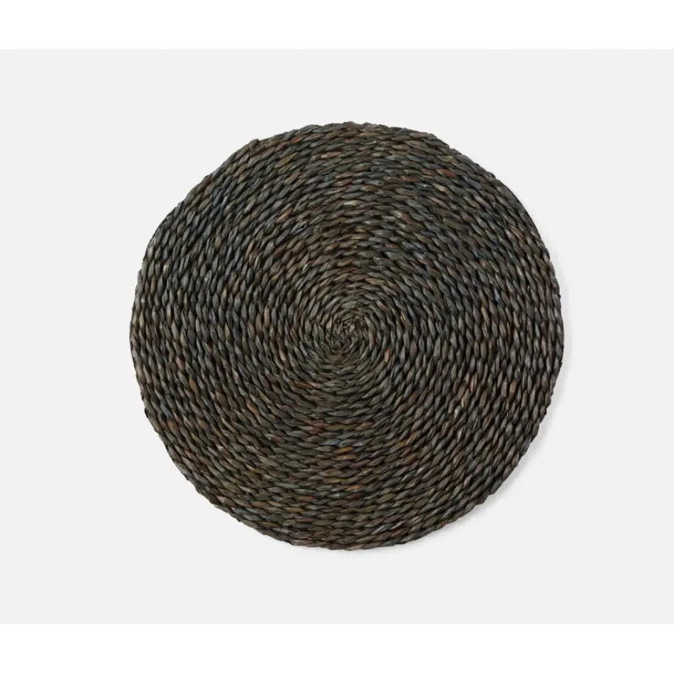 Lucian Charcoal Seagrass, Round Placemat Pack of 4