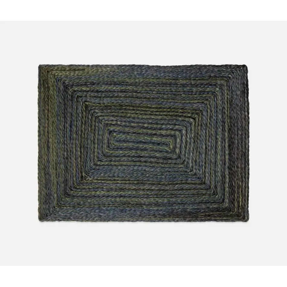 Maddox Mixed Blue/Green Rectangular Placemat Twisted Abaca, Pack of 4