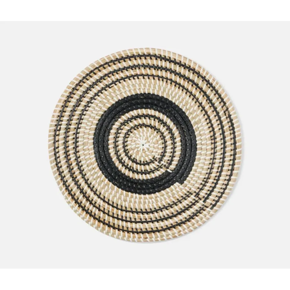 Odelia Black/Natural, Round Placemat, Seagrass, Pack of 4