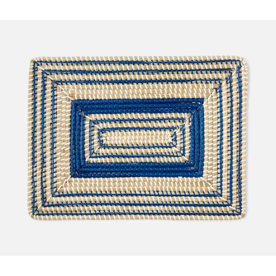 Odelia Dark Blue/Natural, Rectangular Placemat, Seagrass, Pack of 4