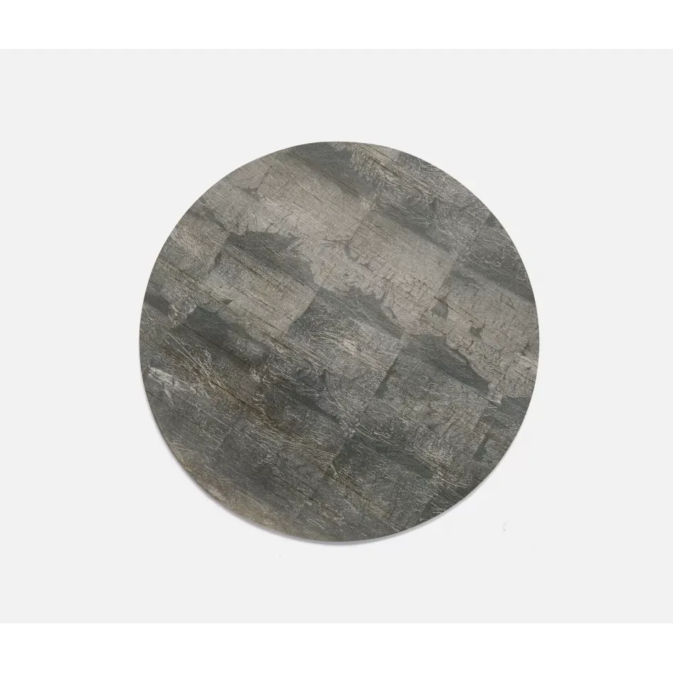 Odessa Antiqued Smoke, Round Placemat, Silver Leaf, Pack of 2
