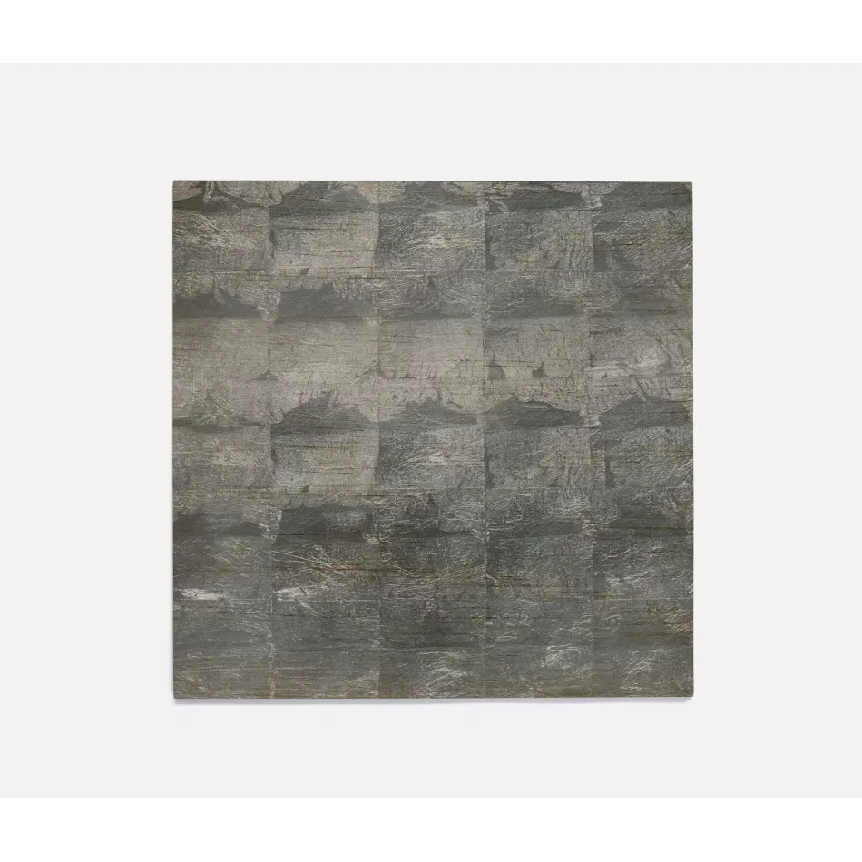 Odessa Antiqued Smoke, Square Placemat, Silver Leaf, Pack of 2