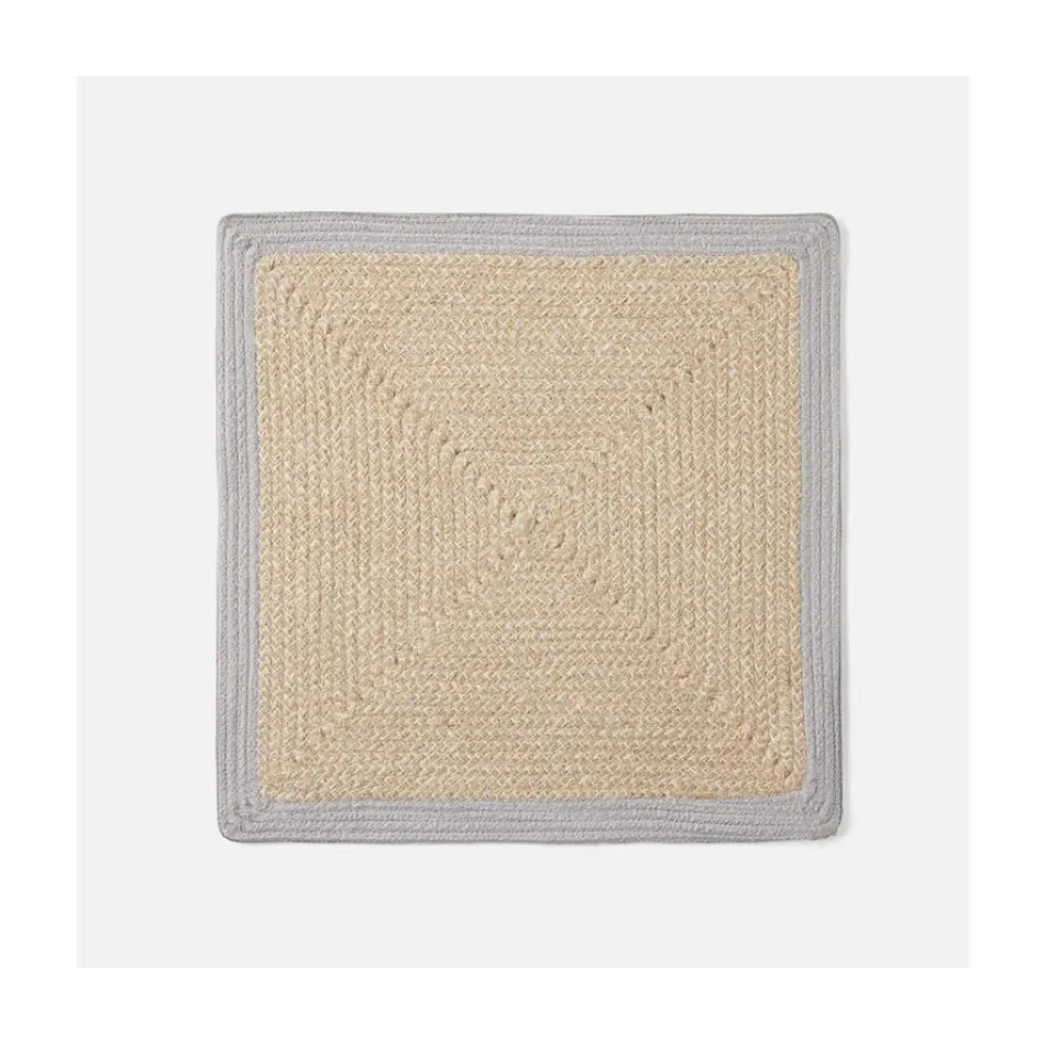 Shia Light Gray Square Placemat Jute/Cotton Mix, Pack of 4