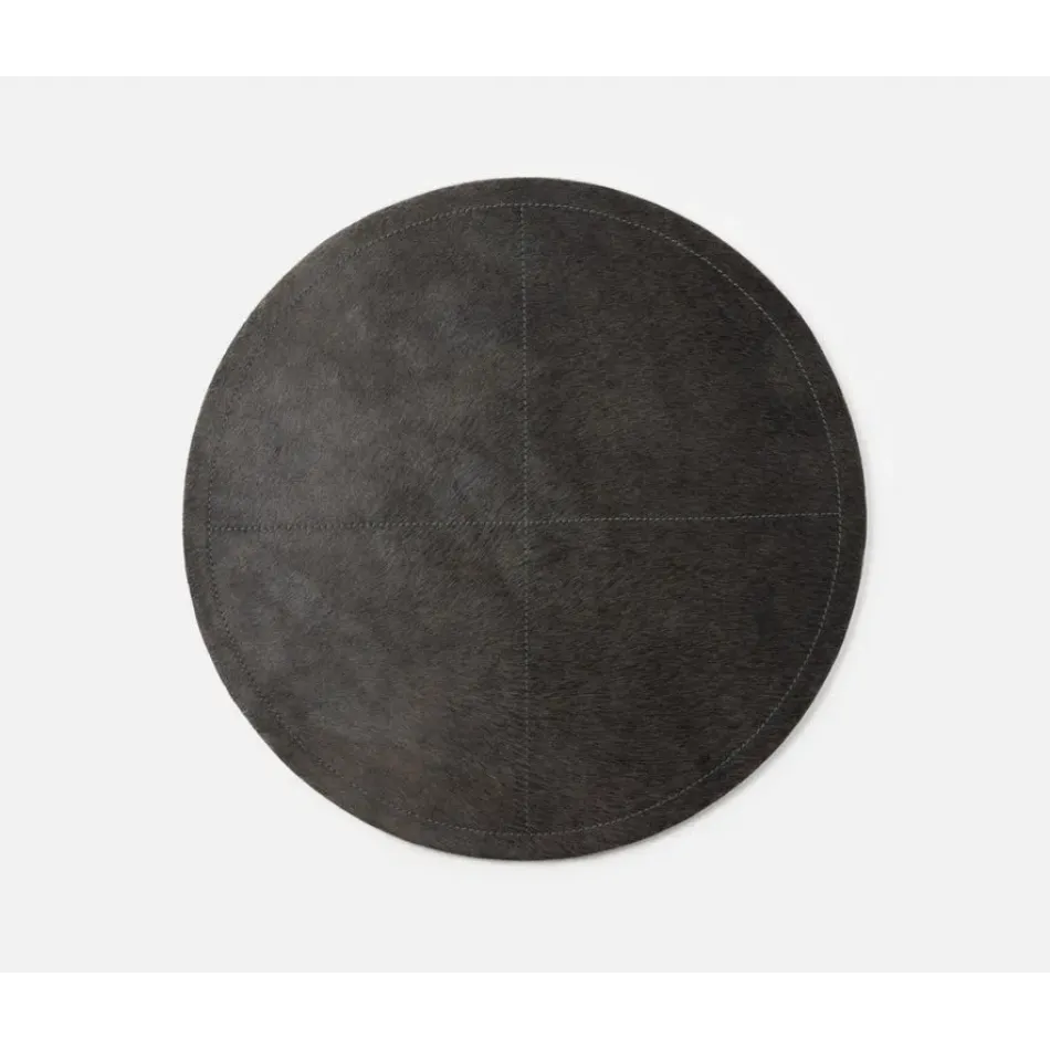 Tanner Midnight, Round Placemat, Hide-On-Hide, Pack of 2