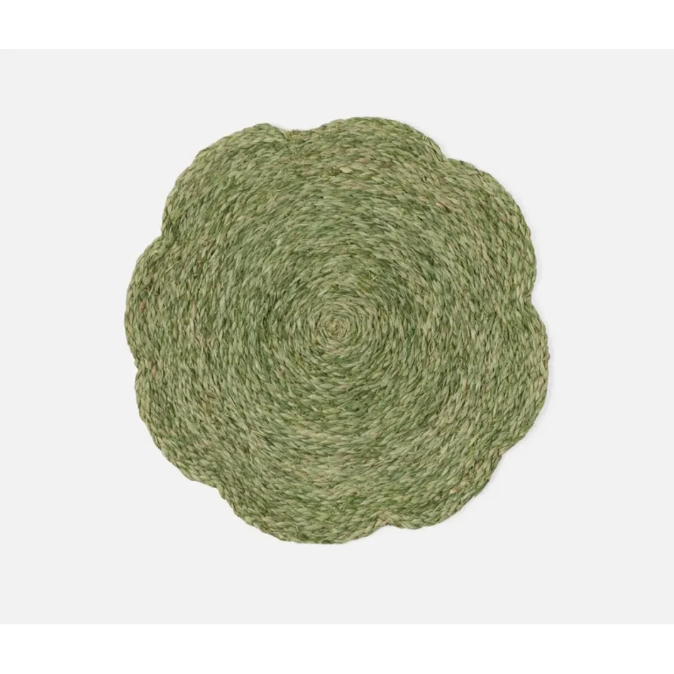 Vera Pale Green Flower Placemat Raffia, Pack of 4