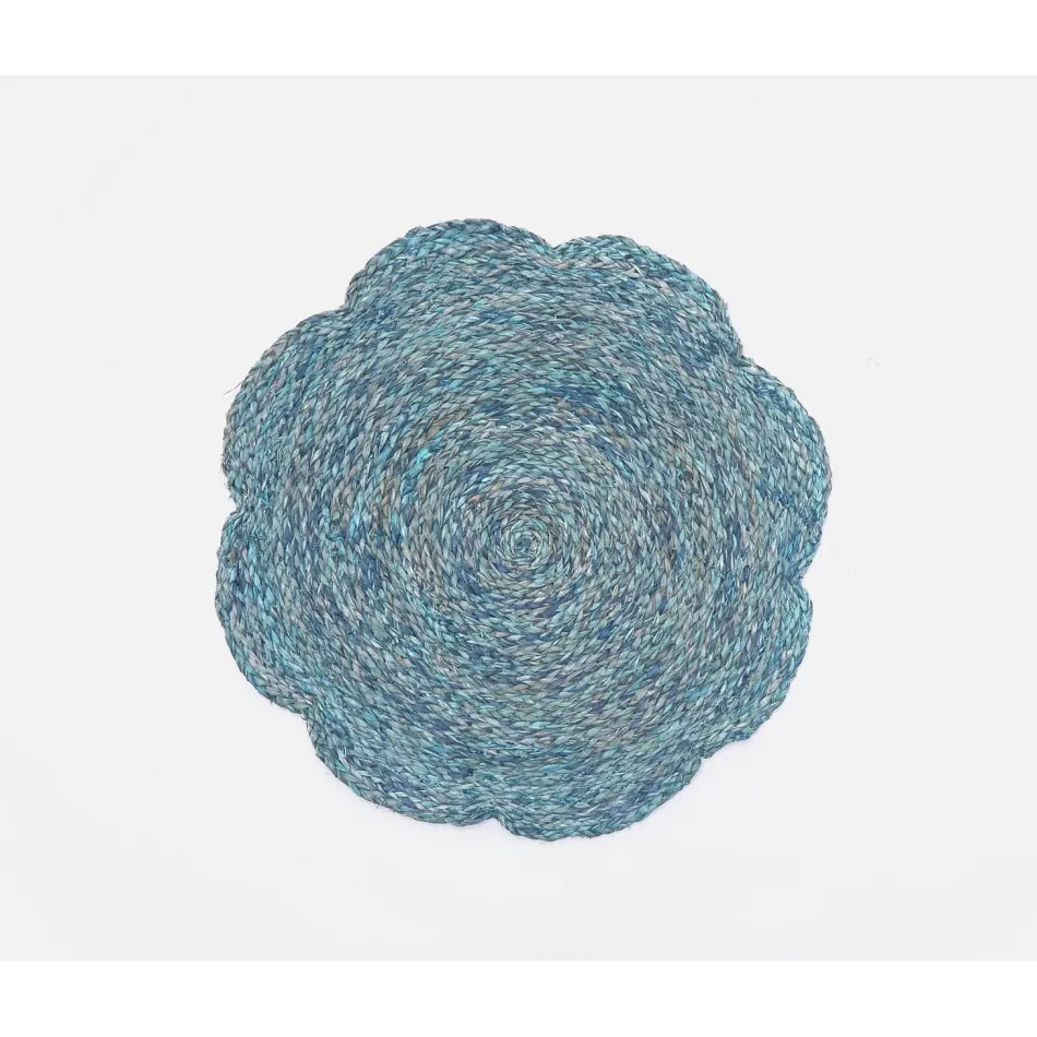 Vera Mixed Blue Flower Placemat Raffia, Pack of 4