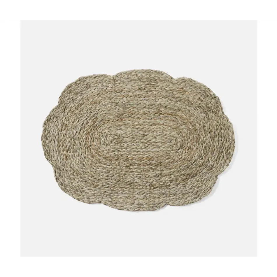Vera Mixed Gray, Flower Oval Placemat, Raffia, Pack of 4