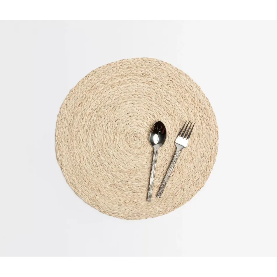 Zoey Bleached Round Placemat Raffia, Pack of 4