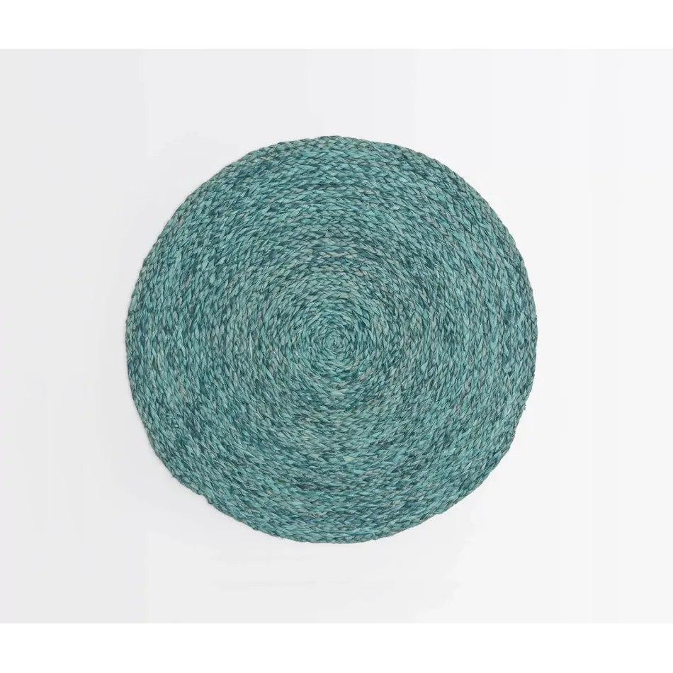 Zoey Mixed Blue Round Placemat Raffia, Pack of 4