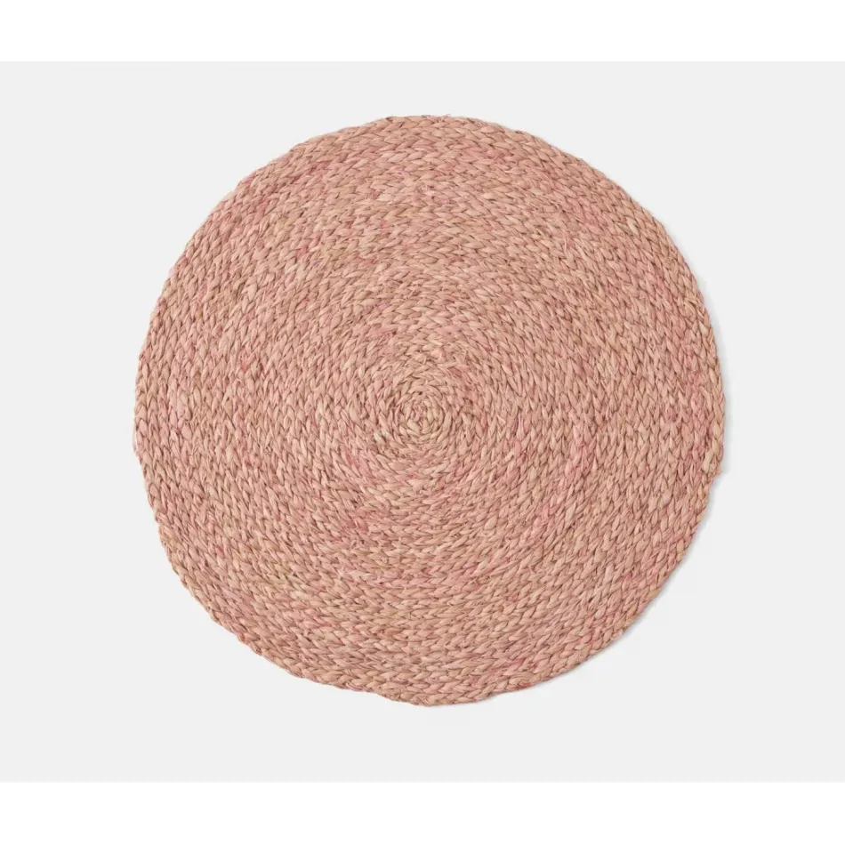 Zoey Light Pink, Round Placemat, Raffia, Pack of 4
