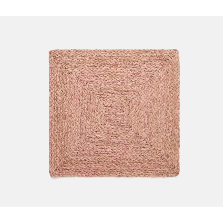 Zoey Light Pink Square Placemat Raffia, Pack of 4