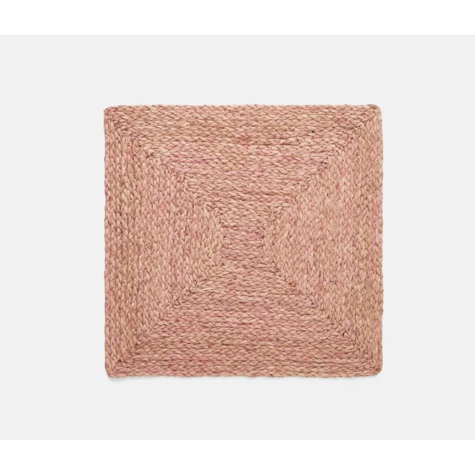 Zoey Light Pink, Square Placemat, Raffia, Pack of 4