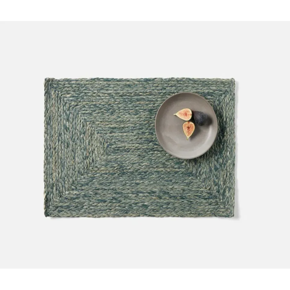 Zoey Teal, Rectangular Placemat, Raffia, Pack of 4
