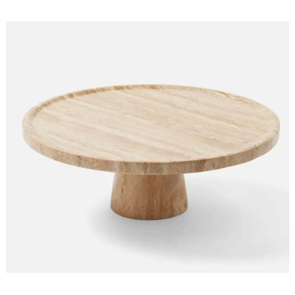 Alessia Natural, Cake Stand, Travertine, Large