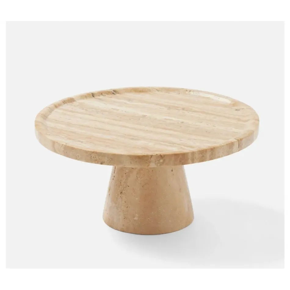 Alessia Natural, Cake Stand, Travertine, Medium