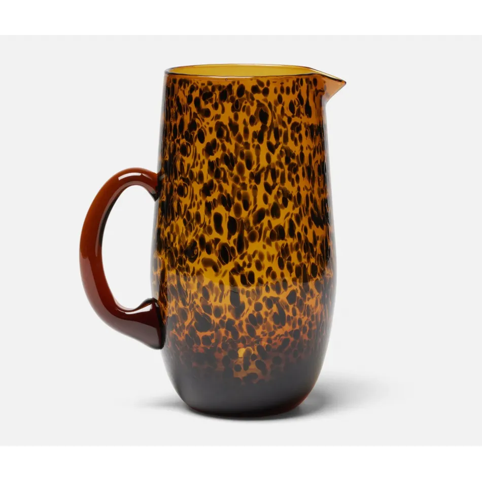 Andrew Tortoise Shell Pitcher Glass Hand Blown