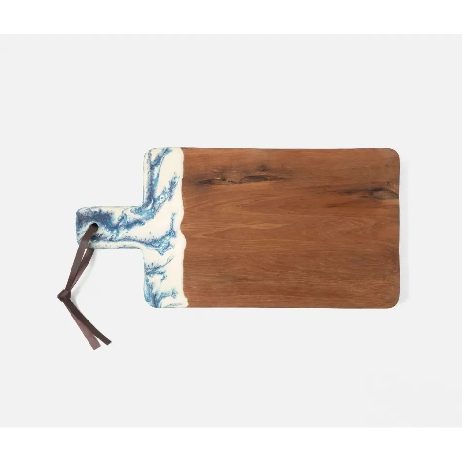 Austin Blue Swirled, Serving Board, Resin/Natural Teak, 22x75
