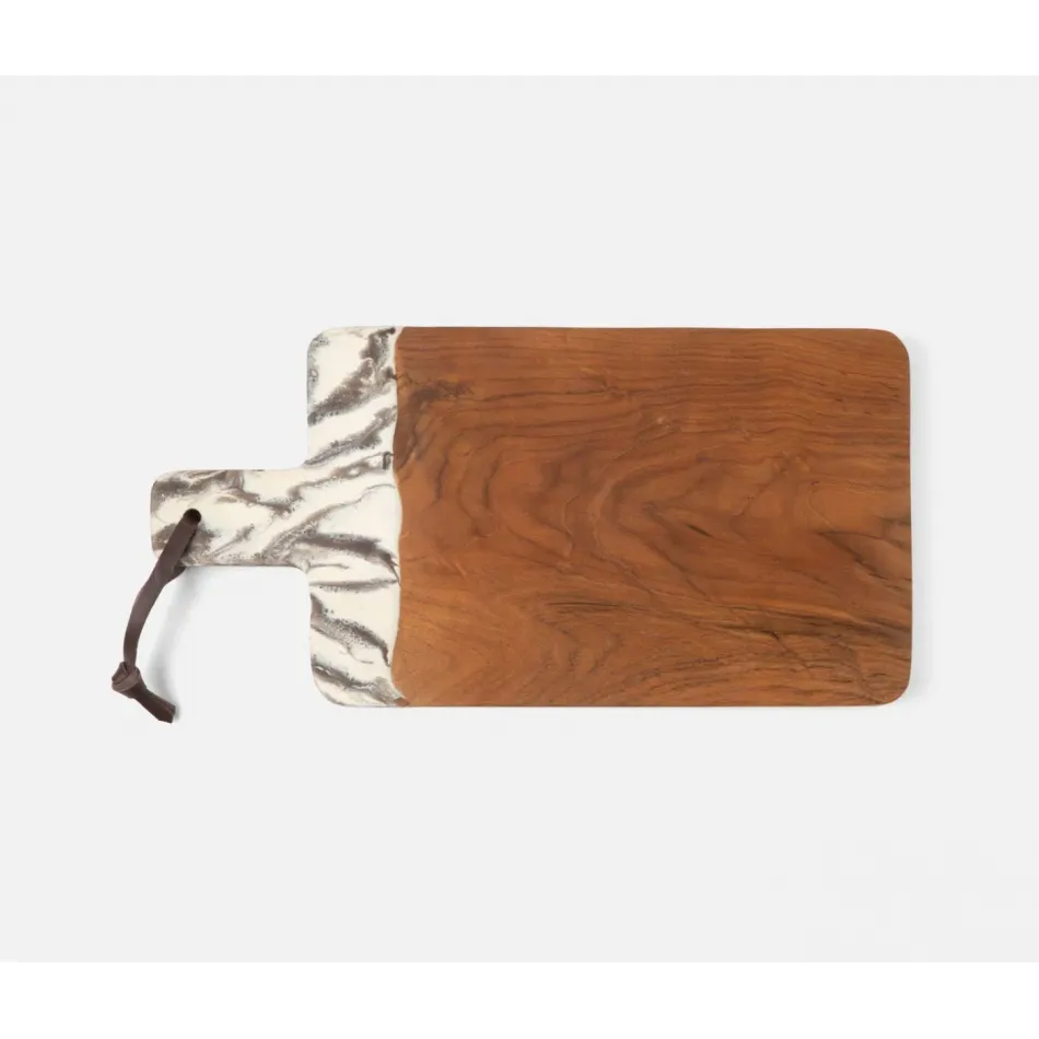 Austin Brown Swirled Serving Board Resin/Natural Teak 22X7.5