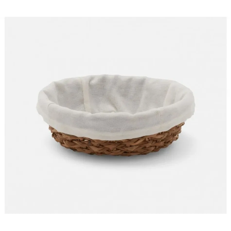 Azalea Natural, Round Tray with Liner, Braided Grass, Small, Pack of 2
