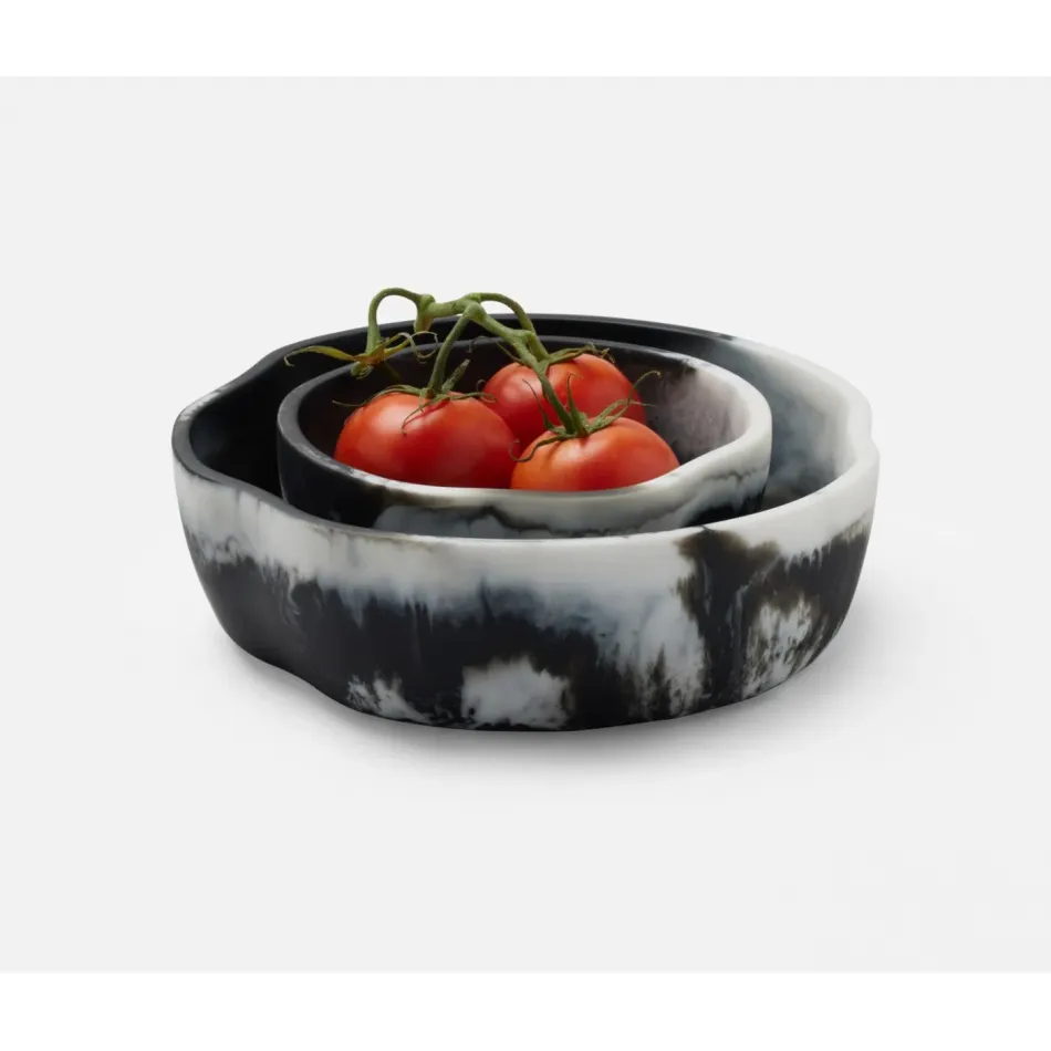 Beatrix Black Swirled, Serving Bowls, Resin, Set/2