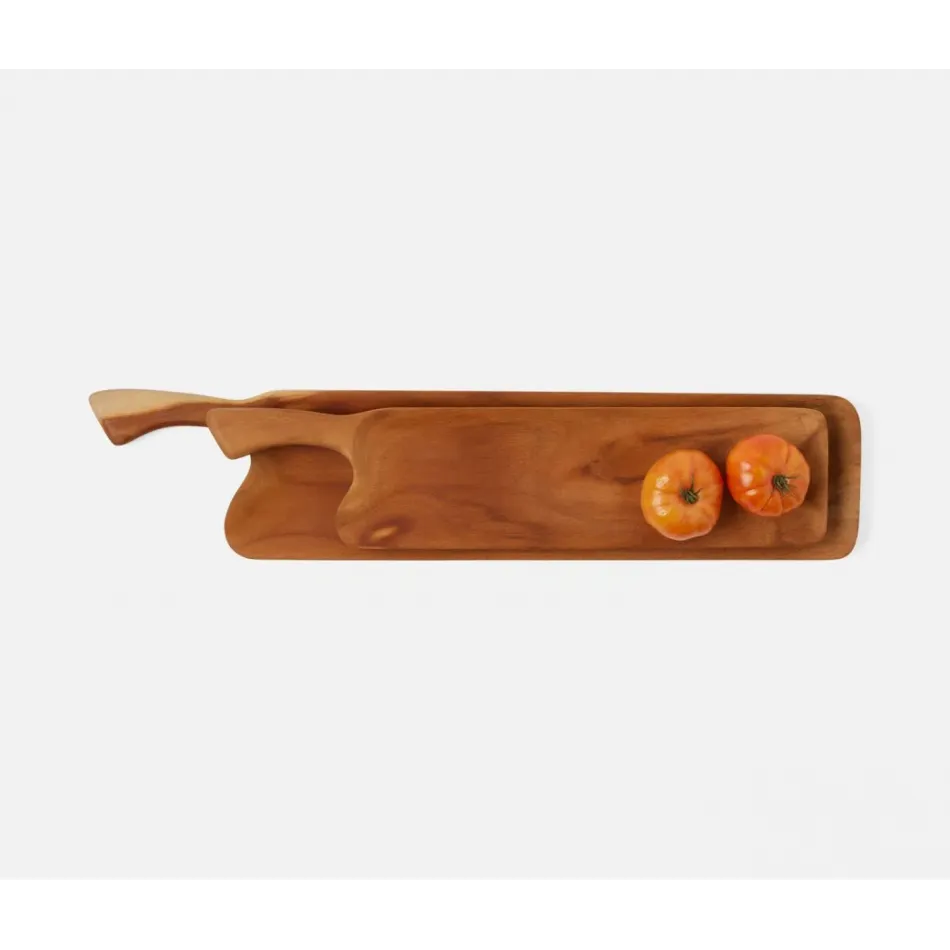 Brice Natural Teak Serving Boards Small And Large Set/2