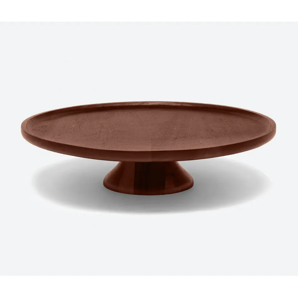 Bryson Walnut, Cake Stand, Acacia Wood, 18"D