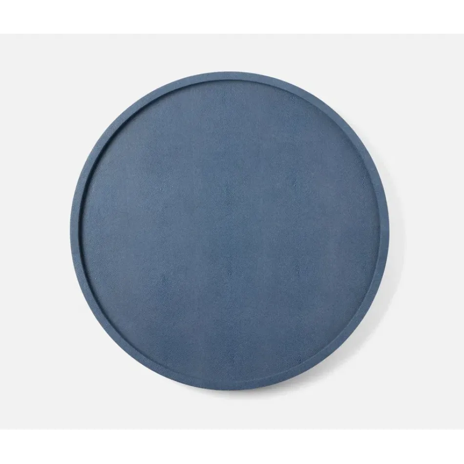 Calvin Navy Lazy Susan Realistic Faux Shagreen