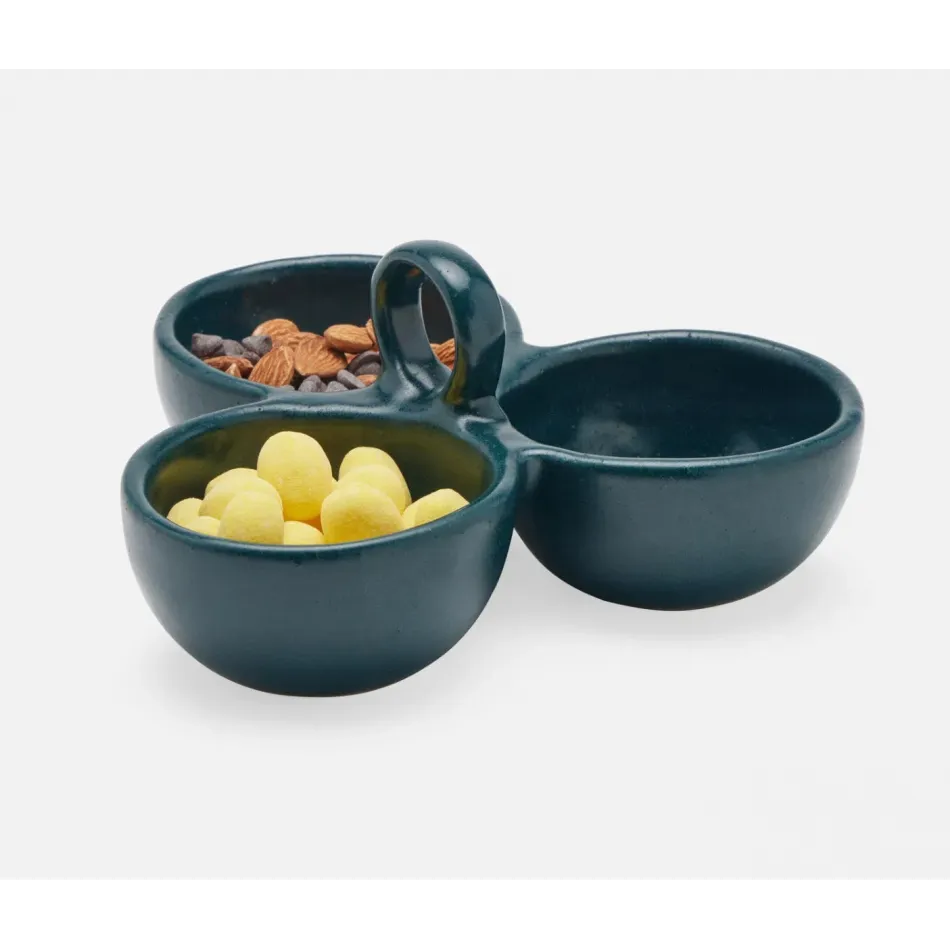 Desmond Midnight Teal, Snack Bowl, Stoneware, Triple