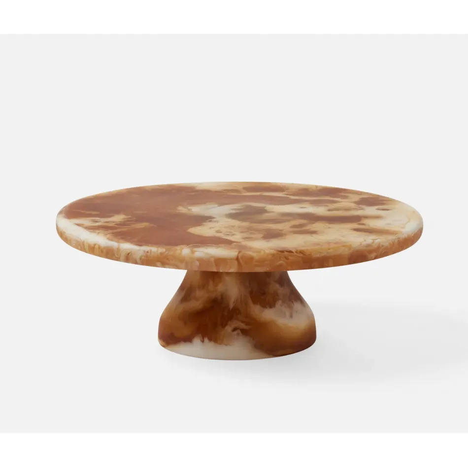 Hugo Amber Swirled Cake Stand Resin