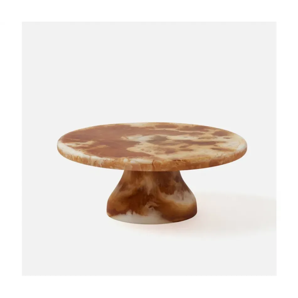 Hugo Amber Swirled Cake Stand Resin Small