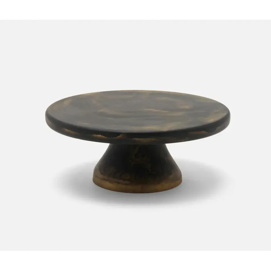 Hugo Black/Gold Swirled, Cake Stand, Resin, Small