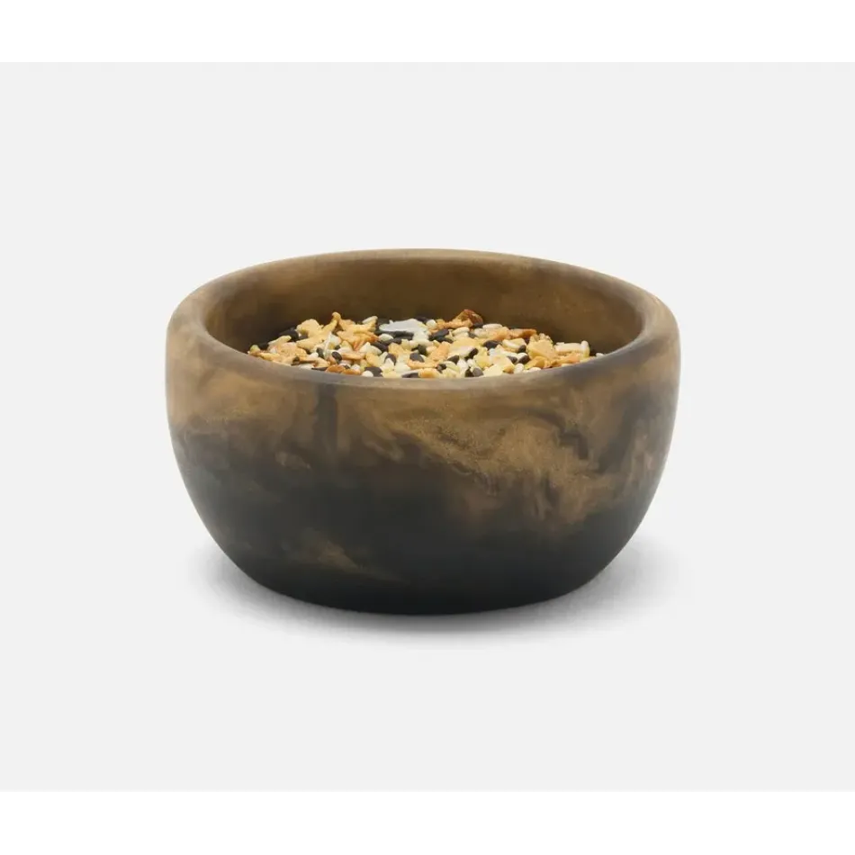 Hugo Black/Gold Swirled, Serving Bowl, 3"D X15"H, Resin, Pack of 2