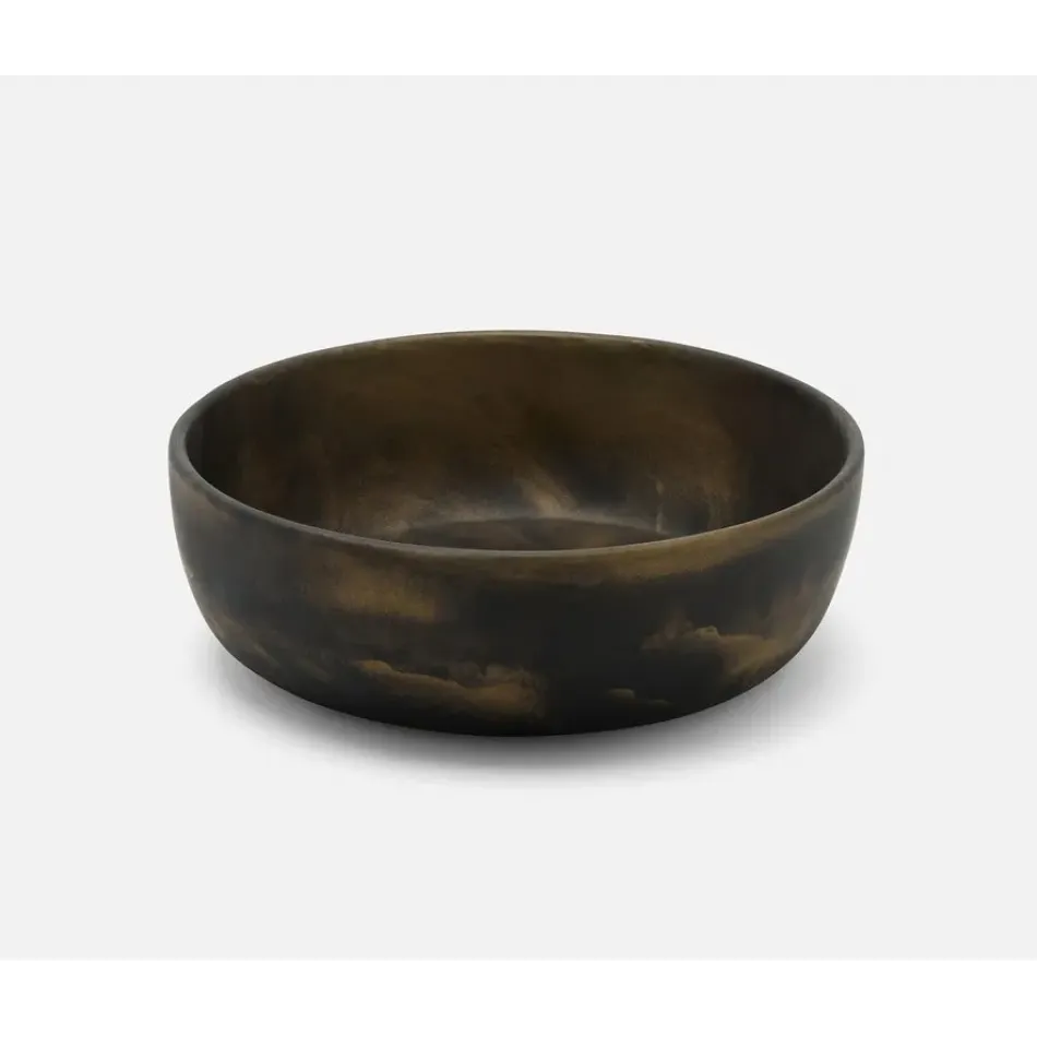 Hugo Black/Gold Swirled, Serving Bowl, Resin, Small, Pack of 2