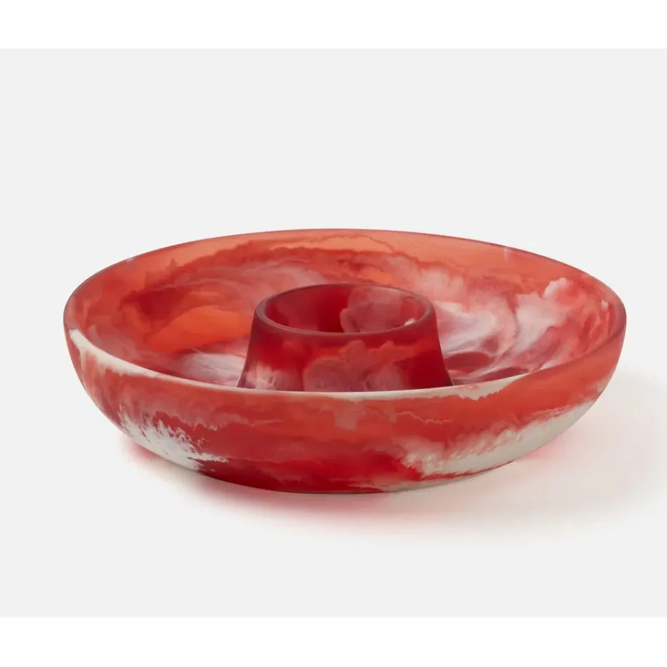 Hugo Berry Swirled Chip And Dip Bowl Resin