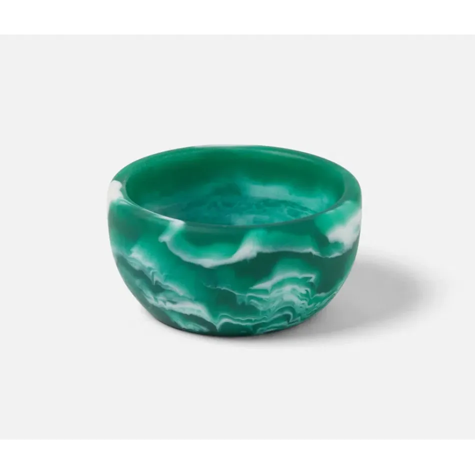 Hugo Dark Green Swirled Serving Bowl Resin 3X1.5, Pack of 2