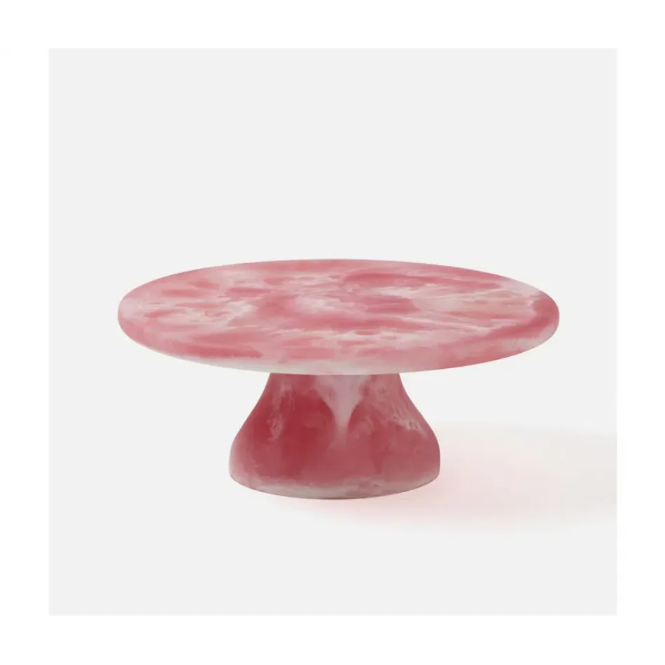 Hugo Pink Swirled Cake Stand Resin Small