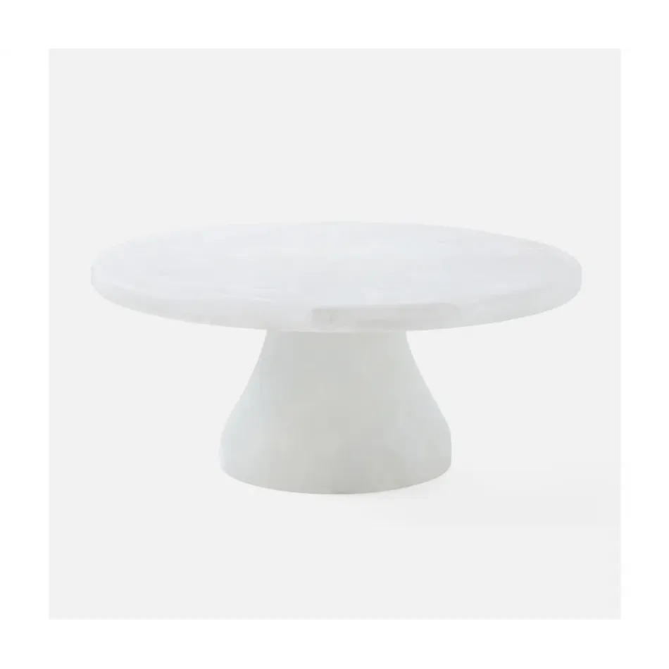 Hugo White Swirled Cake Stand Resin Small