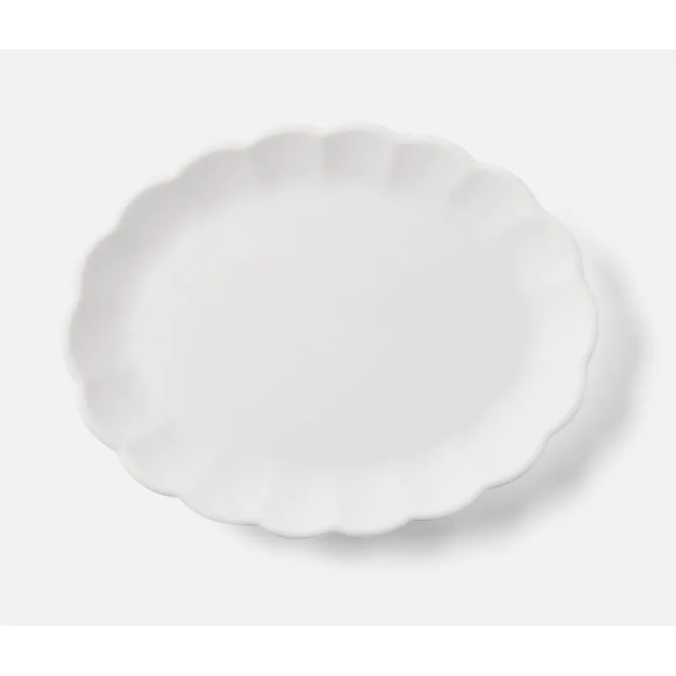 Iris White Scallop Oval Serving Platter Melamine Large Pack Of 2