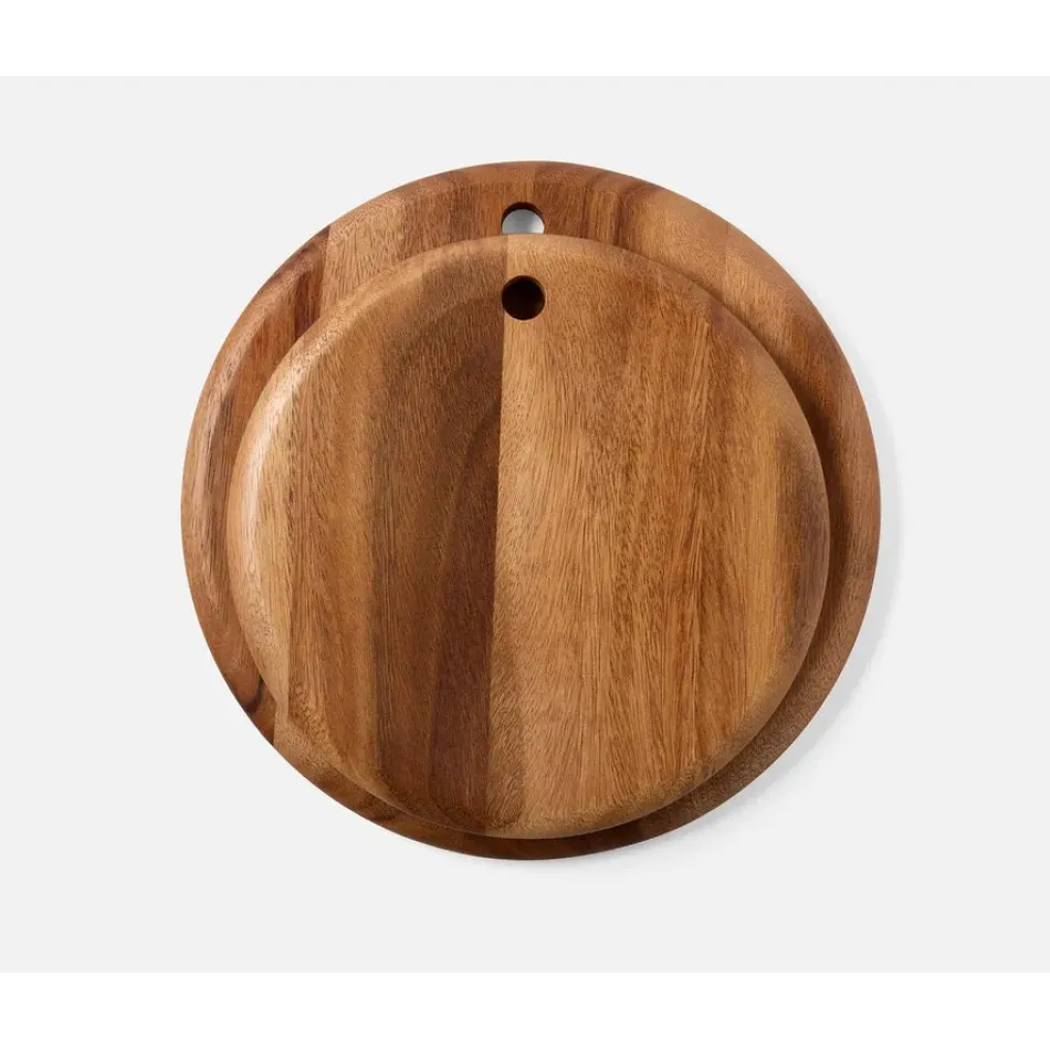 Jameson Natural, Round Serving Board, Acacia Wood, Set/2