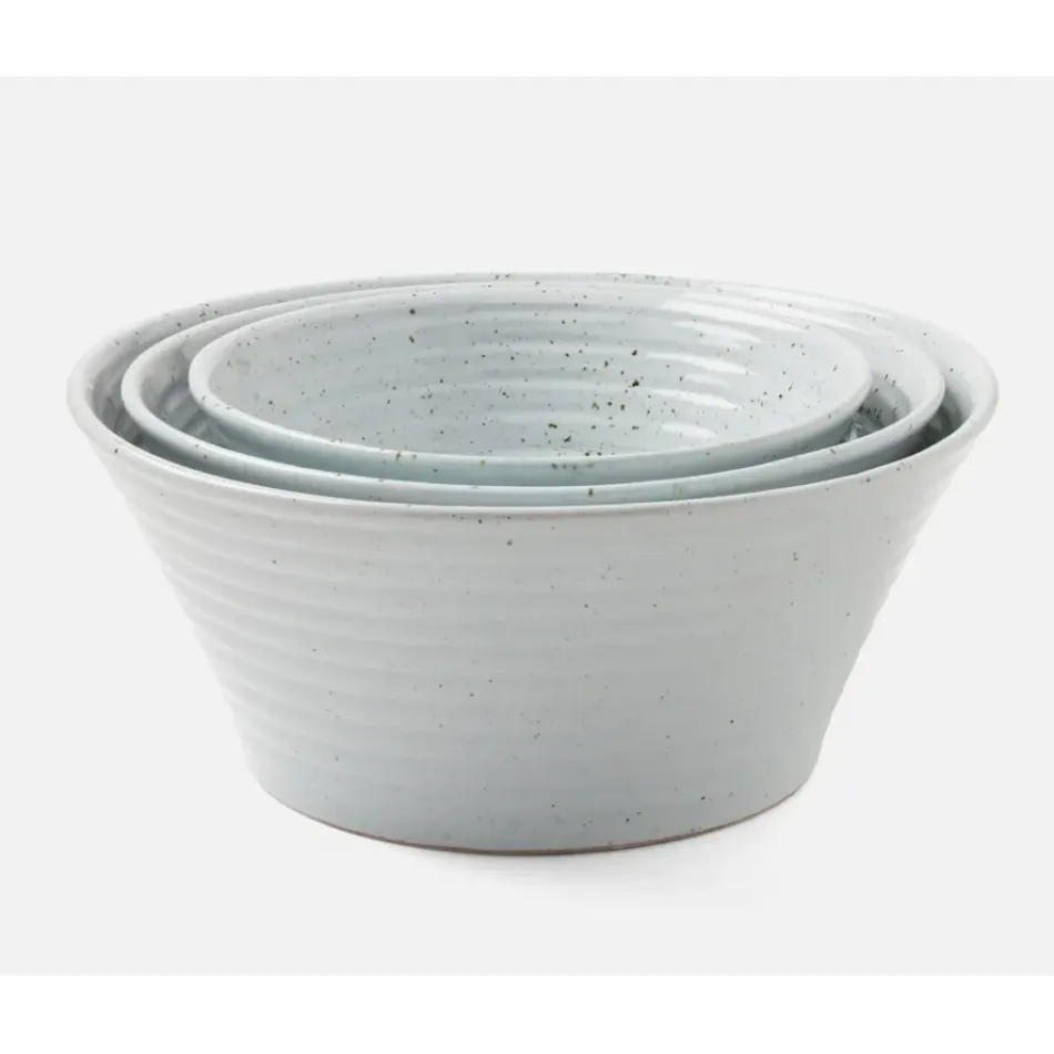 Jules White Salt Glaze, Serving Bowl, Stoneware, Set of 3
