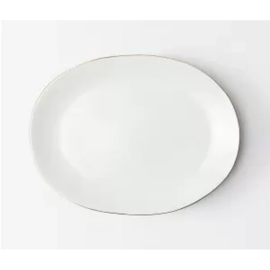 Julianna White Large Platter With Gold Trim