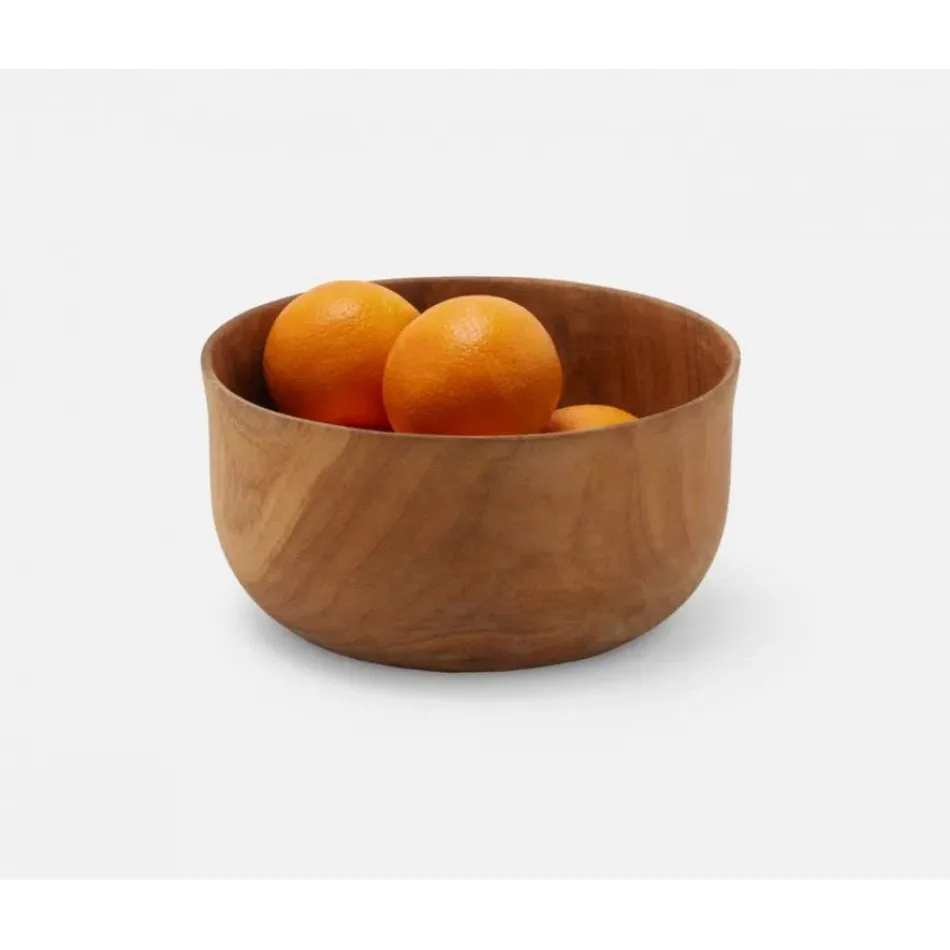 Lani Natural Teak Round Serving Bowl, Large