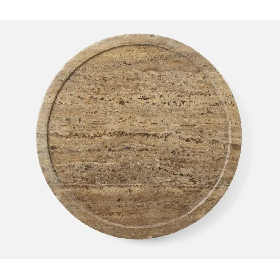 Laura Gray, Lazy Susan, Travertine, 14"D