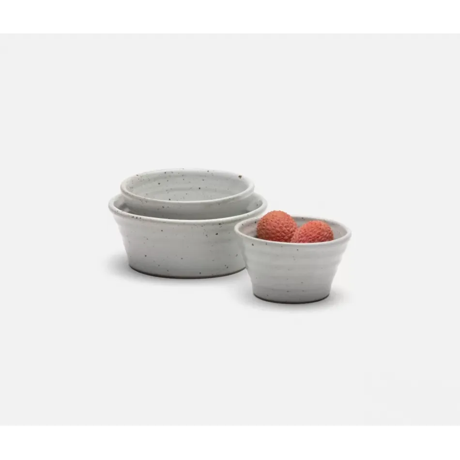 Leon White Salt Glaze Small Nesting Bowls Set/3