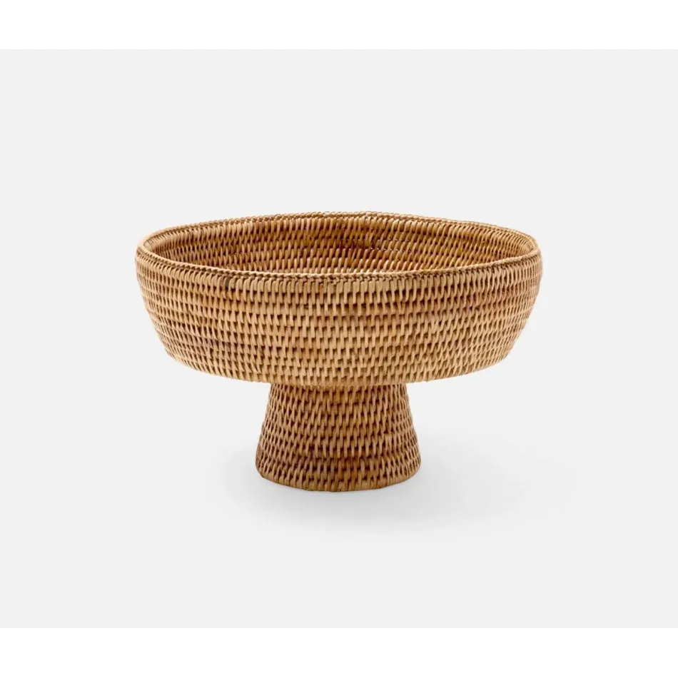 Londyn Natural, Footed Serving Bowl, Rattan, Large
