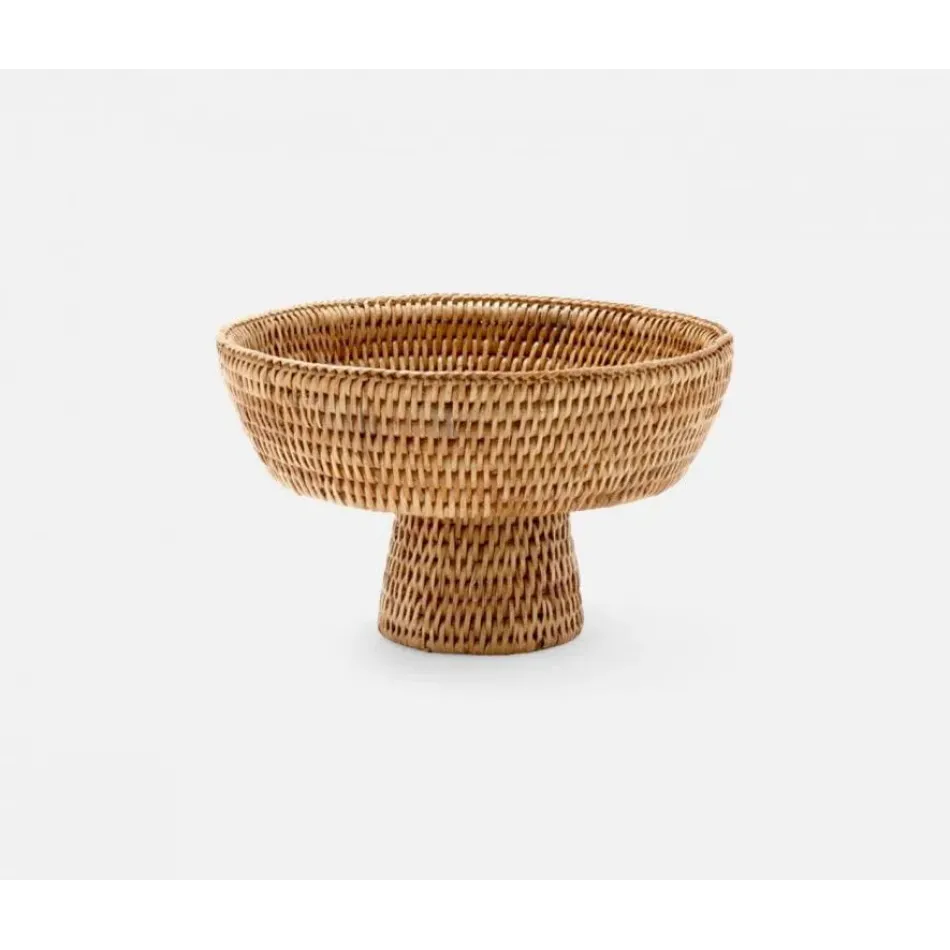 Londyn Natural Footed Serving Bowl Rattan Small