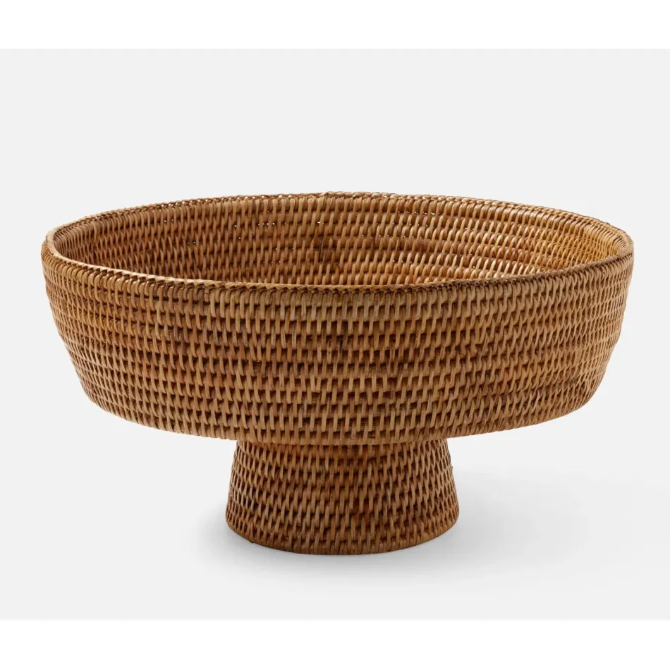 Londyn Natural, Footed Serving Bowl, Rattan, X-Large