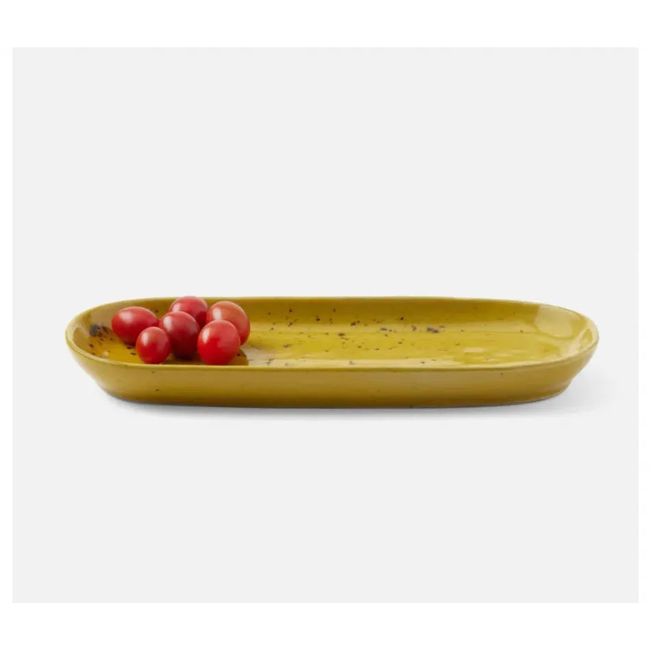 Marcus Chartreuse Salt Glaze, Oblong Serving Platters, Stoneware, Large, Set of 2