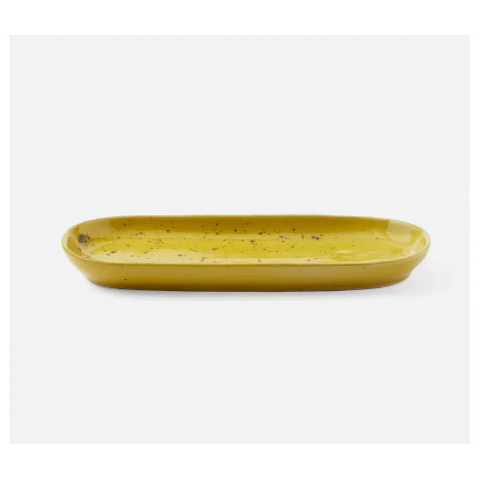 Marcus Chartreuse Salt Glaze, Oblong Serving Platter, Stoneware, Small, Set/2