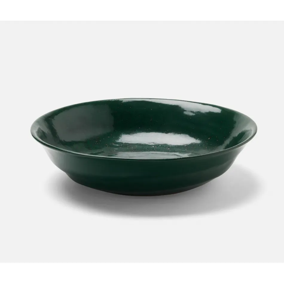 Marcus Dark Green Salt Glaze Tapered Serving Bowl Stoneware Large, Pack of 2